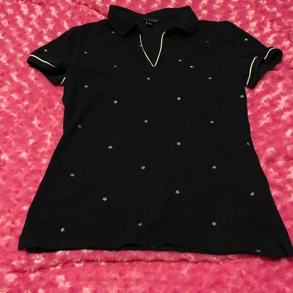 Tommy Hilfiger stars blue polo shirt Sz medium
